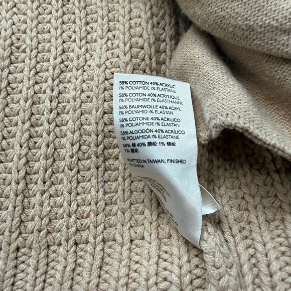 Free People Swim Too Deep Oversized Chunky Knit Cardigan Tan Size M - Picture 8 of 10